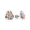 Sterling Silver Studs With Champaign Crystals The Aurora, image 
