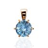 Golden Pendant With Bright Blue Topaz, image 