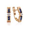 Stylish Sapphire And Diamond Earrings In Gold The Mermaid, image 