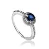 Statement White Gold Ring With Blue Sapphire And Diamonds The Mermaid, Ring Size: 6.5 / 17, image 