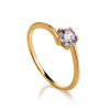 Classy Golden Ring With White Crystal, Ring Size: 4 / 15, image 