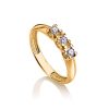 Elegant Golden Ring With Diamonds, Ring Size: 6 / 16.5, image 