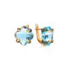 Blue Topaz Golden Earrings, image 