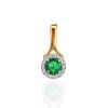 Classy Golden Pendant With Emerald And Diamonds The Oasis, image 