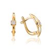 Classy Golden Latch Back Earrings With Diamonds, image 