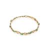 Classy Golden Link Bracelet With Emeralds, image 