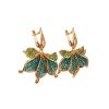 Gold-Plated Floral Earrings With Two-Toned Crystals The Jungle, image 