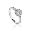 Chic Golden Ring With White Diamonds, Ring Size: 6.5 / 17, image 