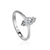 White Gold Ring With Bold Solitaire Diamond, Ring Size: 7 / 17.5, image 