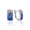 Geometrical Blue and White Crystals Earrings The Eclat, image 