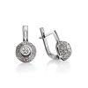 White Gold Latch Back Earrings With Diamonds, image 