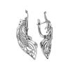 Leaf Shape Golden Earrings With Diamonds, image 