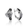 Black And White Crystal Earrings In Silver The Eclat, image 