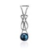Sterling Silver Pendant With Night Blue Cultured Pearl The Serene, image 