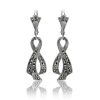 Twisted Marcasite Dangle Earrings In Sterling Silver The Lace, image 