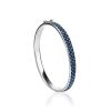 Sterling Silver Hinged Clasp Bracelet With Blue Crystals The Eclat, image 