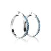 Sterling Silver Hoops With Light Blue Crystals The Eclat, image 