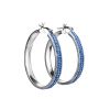 Blue Crystal Hoop Earrings In Silver The Eclat, image 