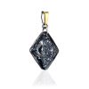 Bold Gold Plated Pendant With Black Crystal The Fame, image 