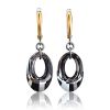 Crystal Dangle Earrings In Gold Plated Silver The Fame, image 