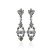 Elegant Silver Dangle Earrings With Marcasites The Lace, image 