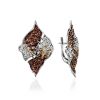 Bold Silver Earrings With Two Toned Crystals The Eclat, image 