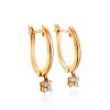 Golden Latch Back Earrings With Floral Dangles, image 