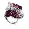 Multicolor Crystal Cocktail Ring In Silver The Eclat, Ring Size: 8 / 18, image 