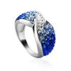 Silver Band Ring With Multicolor Crystals The Eclat, Ring Size: 6 / 16.5, image 