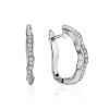 White Gold Earrings With Diamond Rows, image 