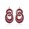 Red Crystal Earrings In Sterling Silver The Eclat, image 