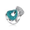 Green And White Crystal Cocktail Ring The Eclat, Ring Size: 6.5 / 17, image 