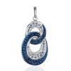 Sterling Silver Pendant With Blue And White Crystals The Eclat, image 
