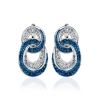 Sterling Silver Earrings With Blue And White Crystals The Eclat, image 