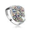 Silver Cocktail Ring With Chameleon Colored Crystals The Eclat, Ring Size: 10 / 20, image 