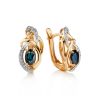 Golden Earrings With Sapphire And Diamonds The Mermaid, image 