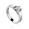 White Gold Statement Ring With Diamond Centerpiece, Ring Size: 7 / 17.5, image 