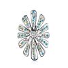 Silver Floral Pendant With Chameleon Colored Crystals The Eclat, image 
