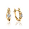 Refined Golden Earrings With Diamonds, image 