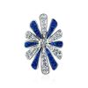 Silver Floral Pendant With Blue And White Crystals The Eclat, image 