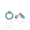 Round Silver Studs With Light Blue Crystals The Aurora, image 