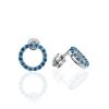 Round Silver Studs With Blue Crystals The Aurora, image 