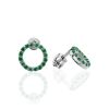 Round Green Crystal Silver Studs The Aurora, image 