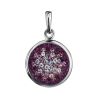 Round Silver Pendant With Purple Crystals The Eclat, image 