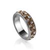 Sterling Silver Ring With Brown Crystals The Eclat, Ring Size: 5 / 15.5, image 