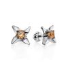 Sterling Silver Studs With Champagne Crystals The Aurora, image 
