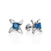 Deep Blue Crystal Studs In Sterling Silver The Aurora, image 