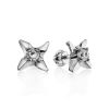 White Crystal Studs In Sterling Silver The Aurora, image 