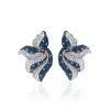 Blue And White Crystal Floral Earrings The Jungle, image 