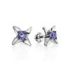 Silver Studs With Violet Crystals The Aurora, image 